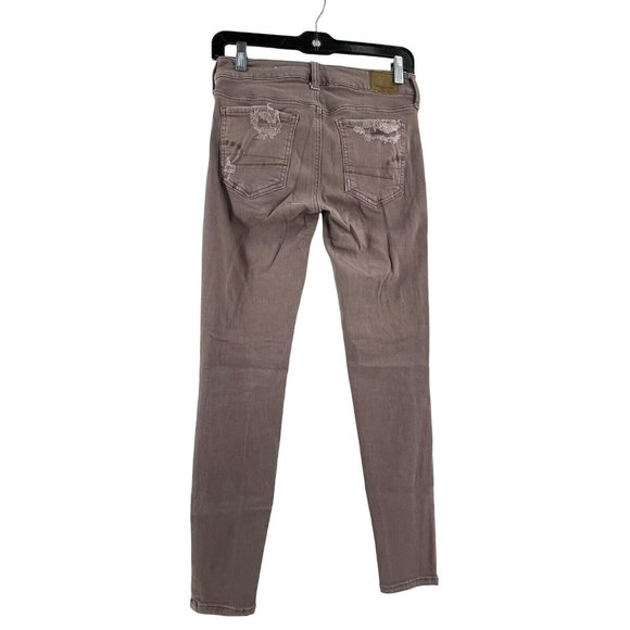 American Eagle Super Stretch X Mid-Rise Distressed Brown Jegging Women's Size 2 - Picture 3 of 9